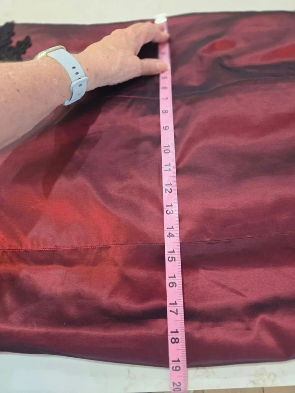 Rose Taft VTG Y2K Vamp Whimsigoth Silk Maxi Dress Burgundy Lace Appliqué Mermaid - Picture 14 of 14